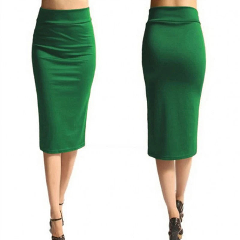 Pencil Midi Skirt - High Waist Bodycon