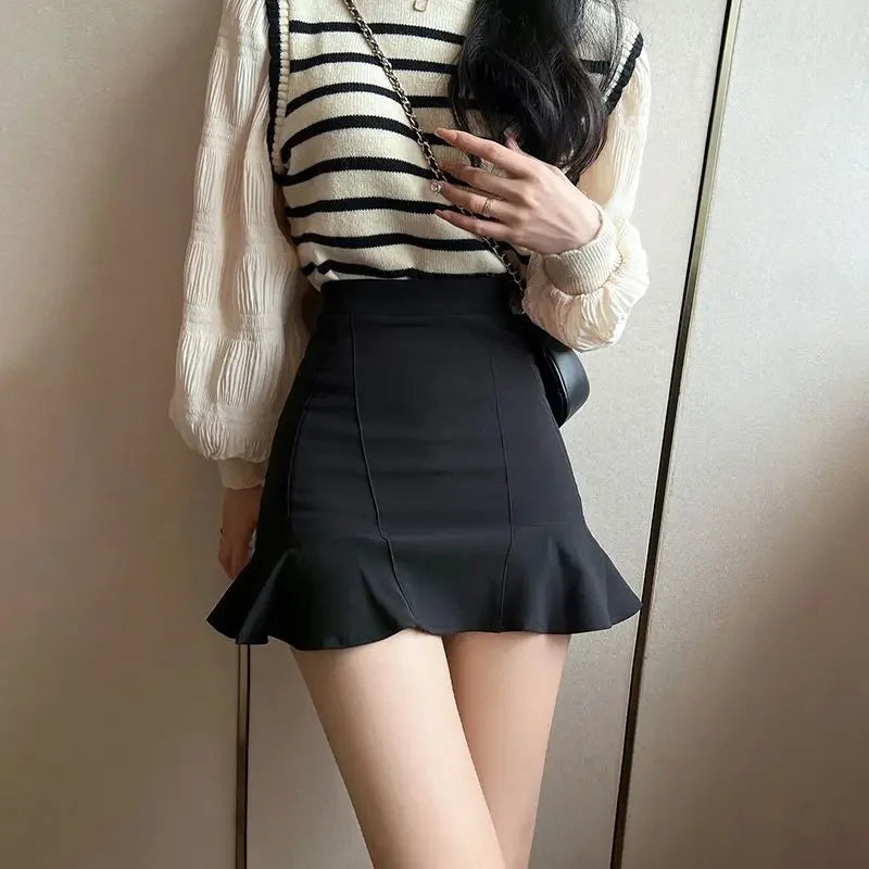 Ruffle Mini Skirt - Vintage Korean Harajuku