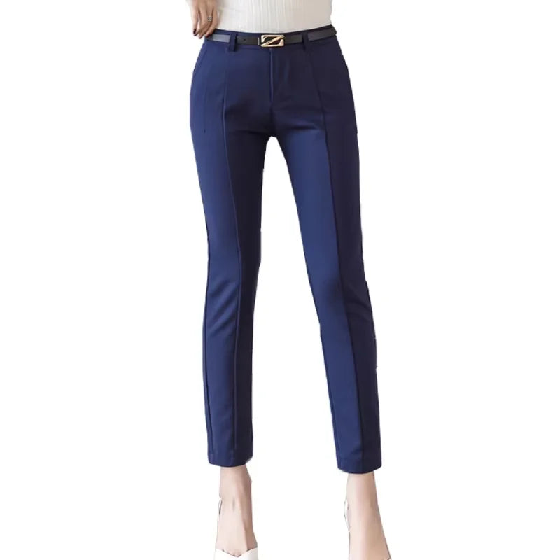 Pantalón Lápiz Oficina Cintura Alta - Bodycon Elástico Casual Mujer