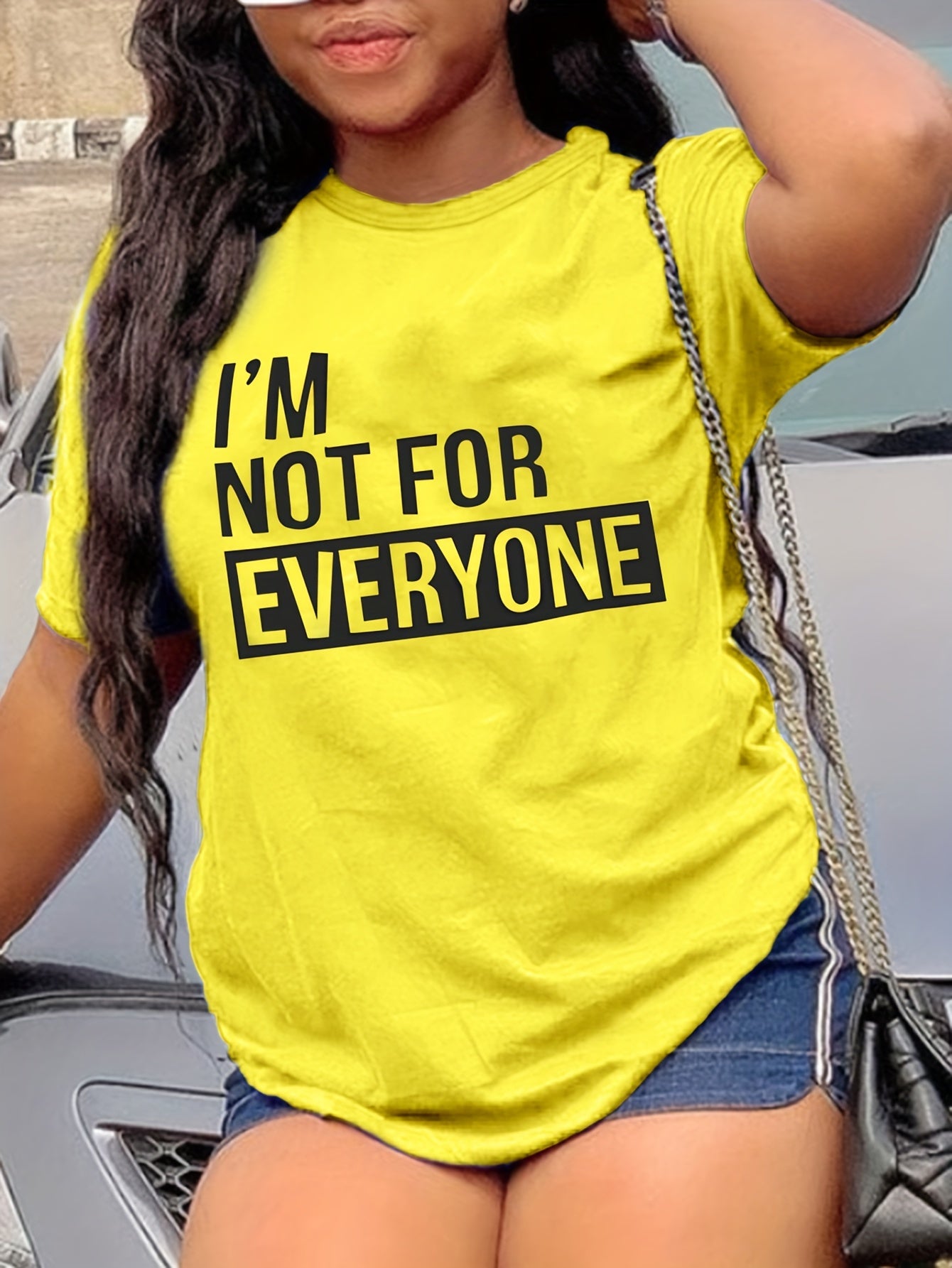 Polera Estampado Letras - Cuello Redondo Manga Corta Casual