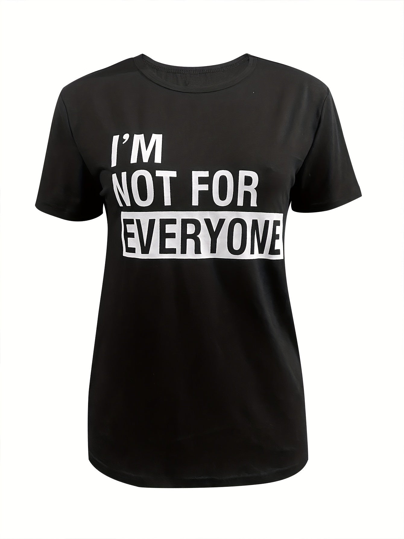 Polera Estampado Letras - Cuello Redondo Manga Corta Casual