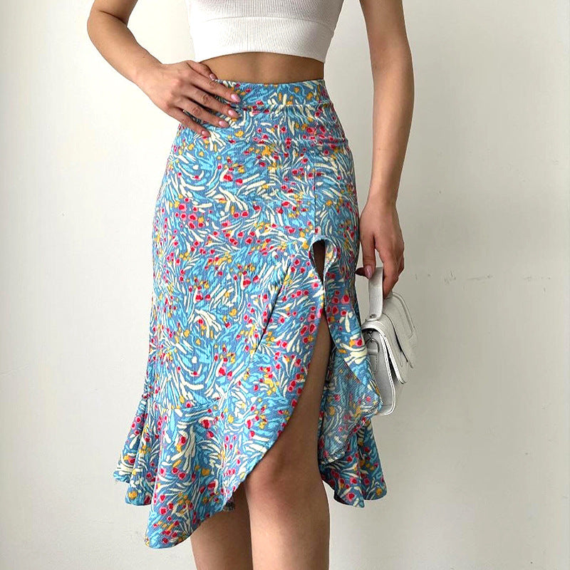 Falda Floral Suave Mujer Femenina y Elegante