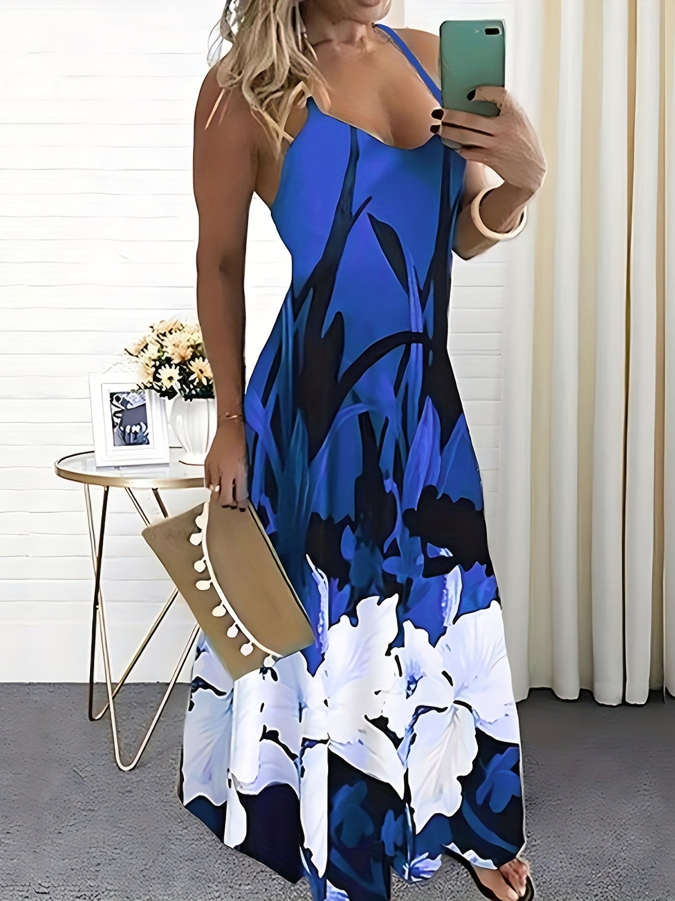 Vestido Cami Estampado Floral - Tirantes Finos Casual Mujer