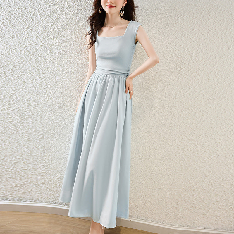 Vestido Cuello Cuadrado - Estilo Francés Morí Cordón Ajustable