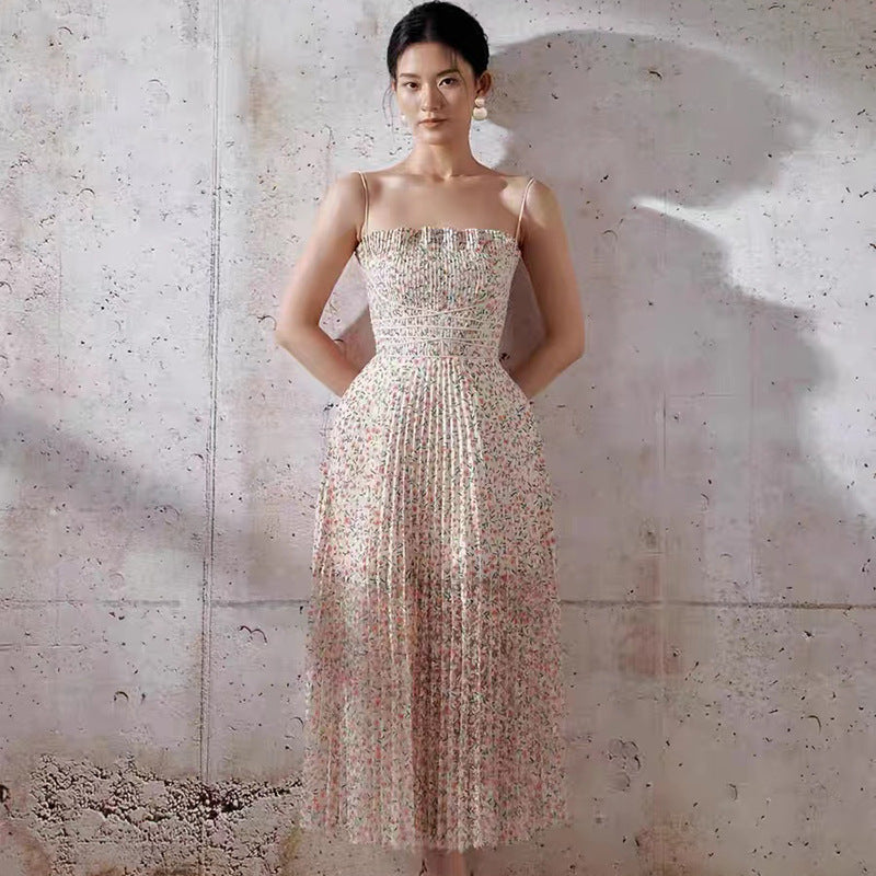 Vestido Plisada Tirantes Mujer Fresca y Elegante