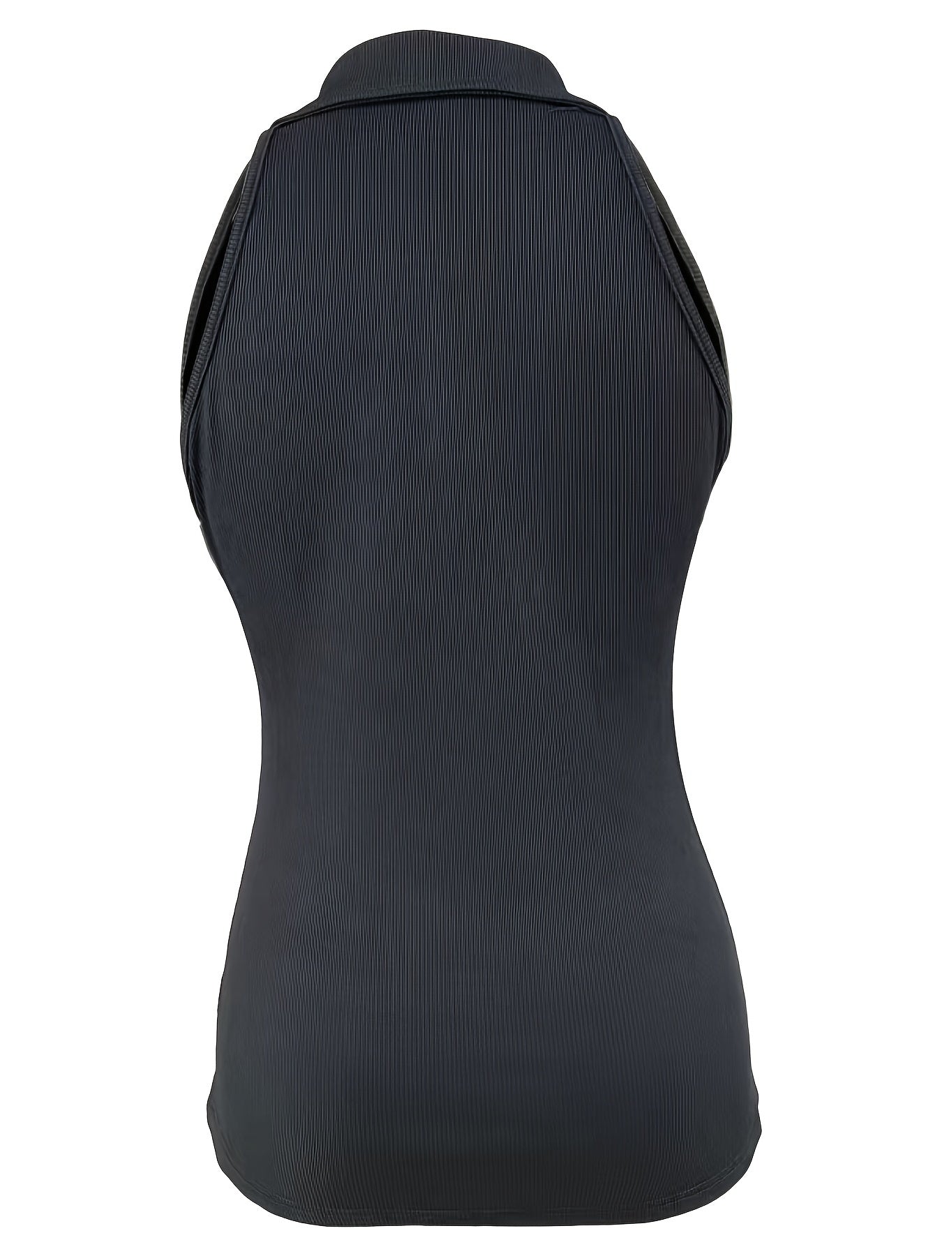 Polera Sin Mangas Ribbed con Cierre - Verano Casual