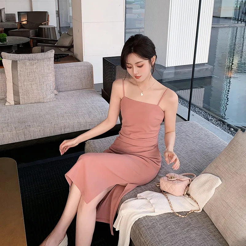 Vestido Tubo Tirantes Elegante Slim Mujer