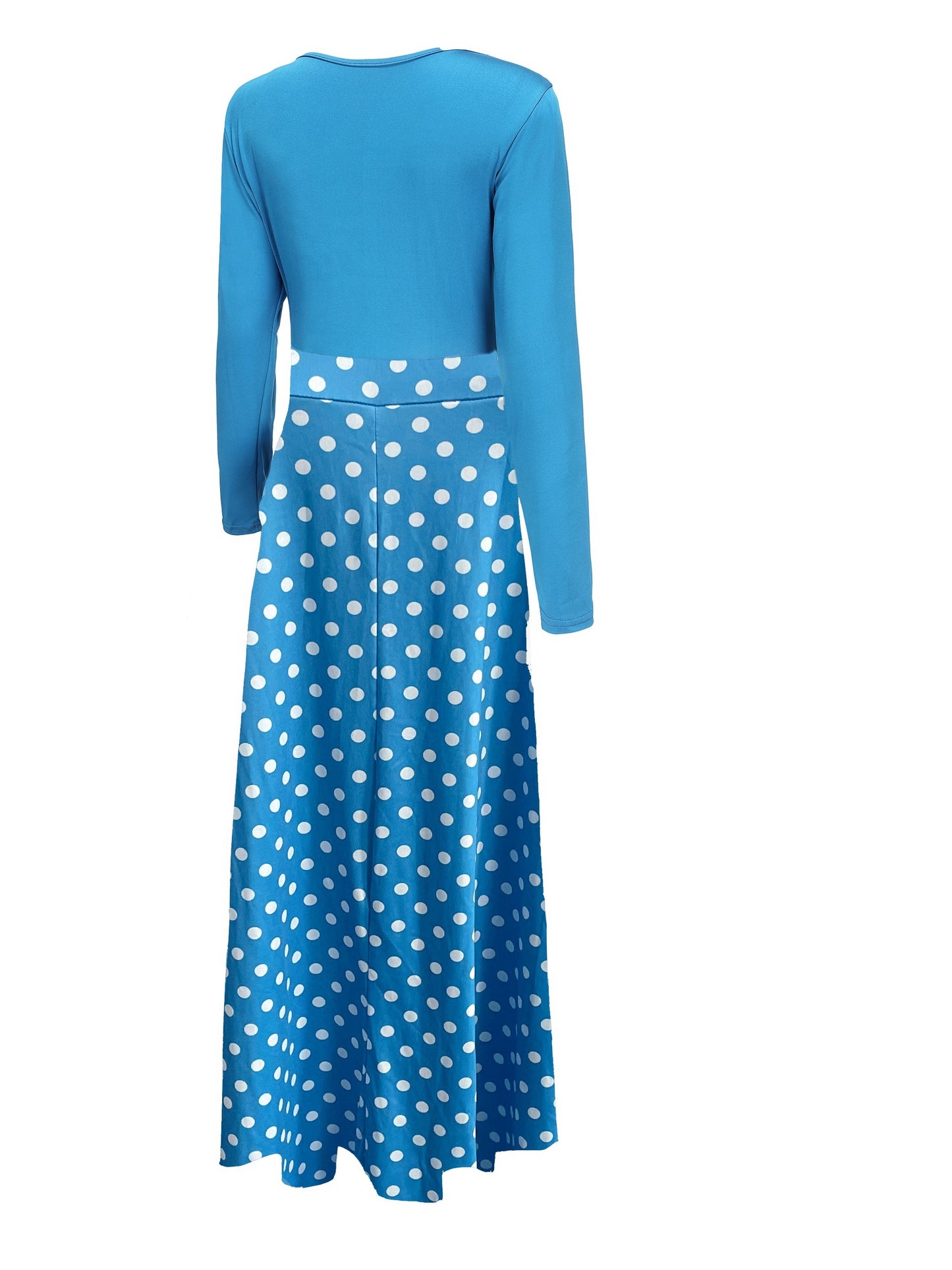 Vestido Maxi Diseño Variado Cintura Alta - Manga Larga Elegante