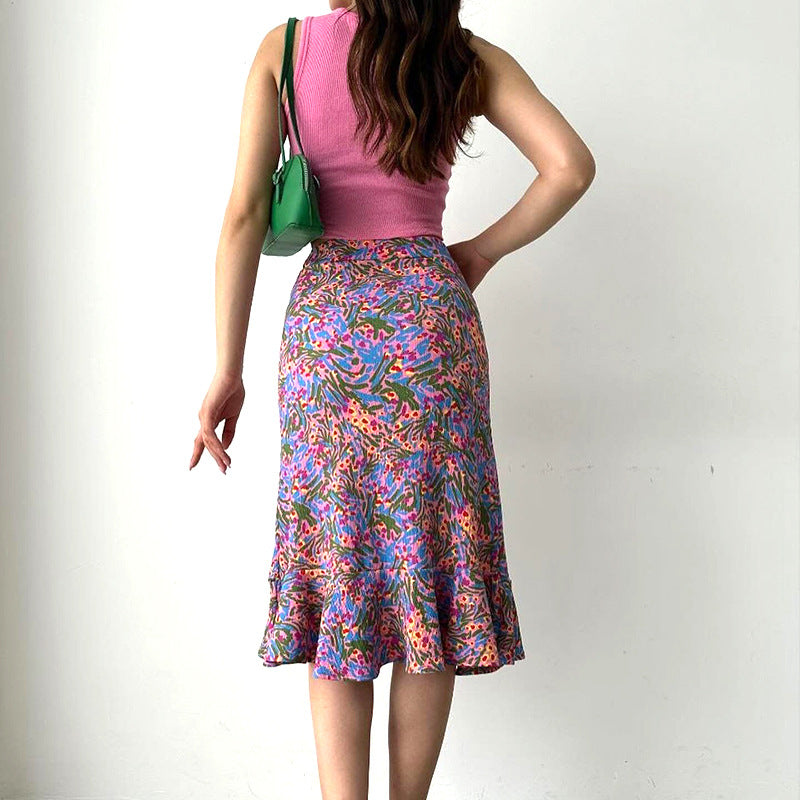Falda Floral Suave Mujer Femenina y Elegante