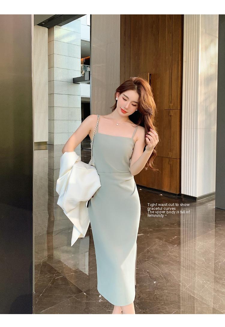 Vestido Tubo Tirantes Elegante Slim Mujer