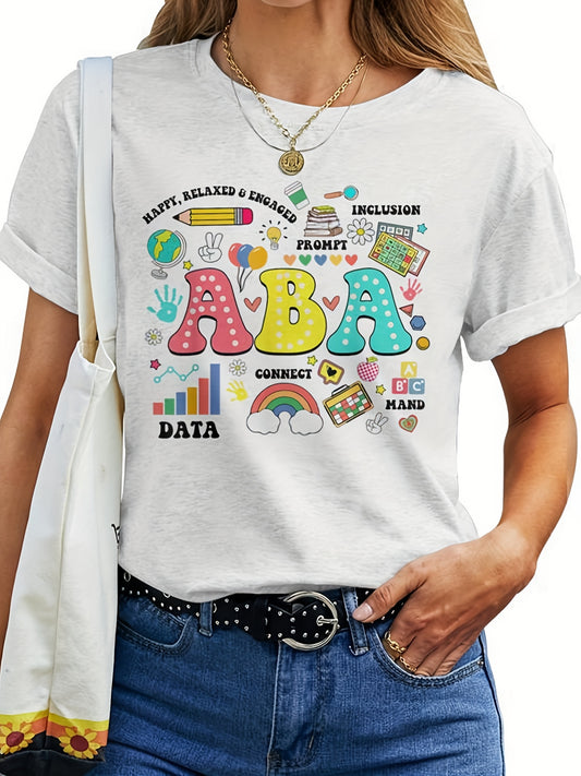 Autism Floral T-Shirt - Round Neck