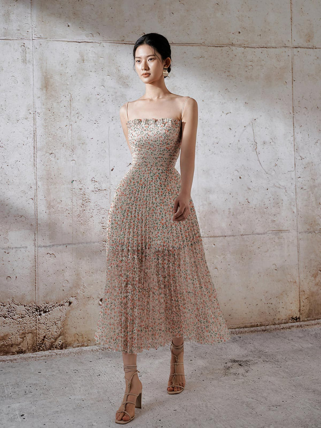 Vestido Plisada Tirantes Mujer Fresca y Elegante