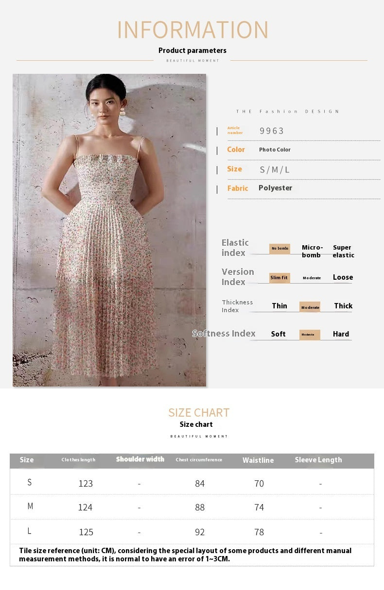 Vestido Plisada Tirantes Mujer Fresca y Elegante