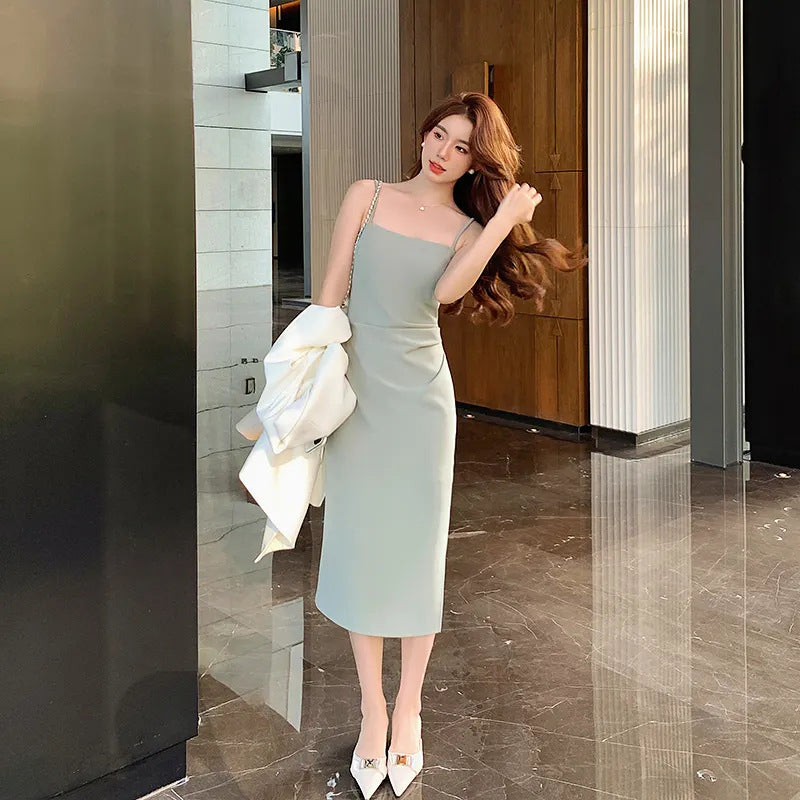 Vestido Tubo Tirantes Elegante Slim Mujer