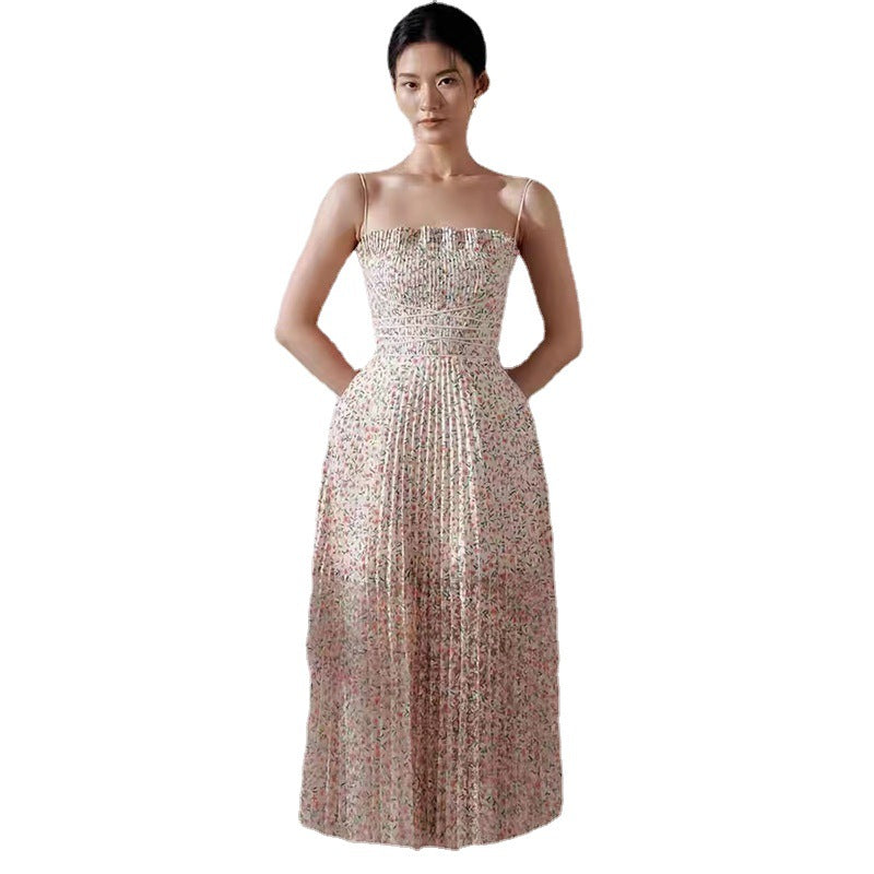 Vestido Plisada Tirantes Mujer Fresca y Elegante
