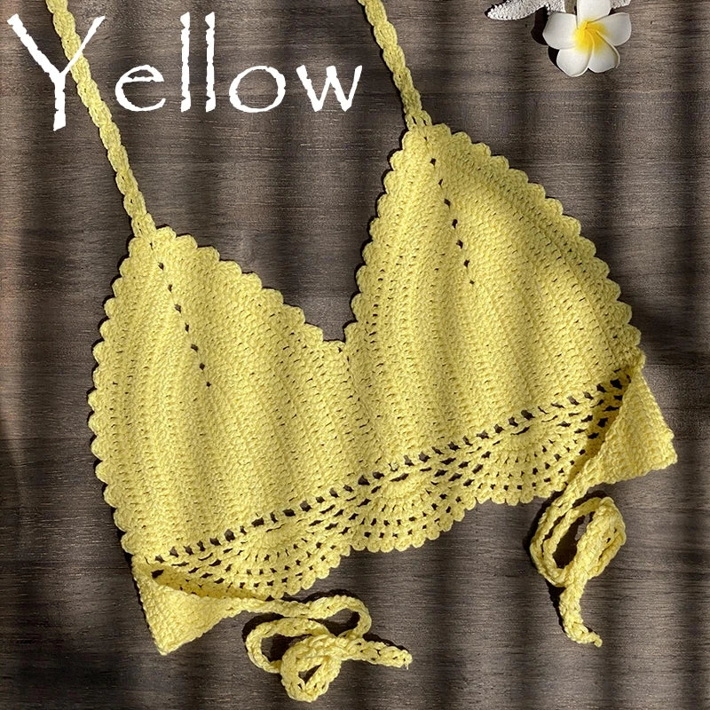 Bikini Crochet Sexy - Conjunto Pareo Falda Playa