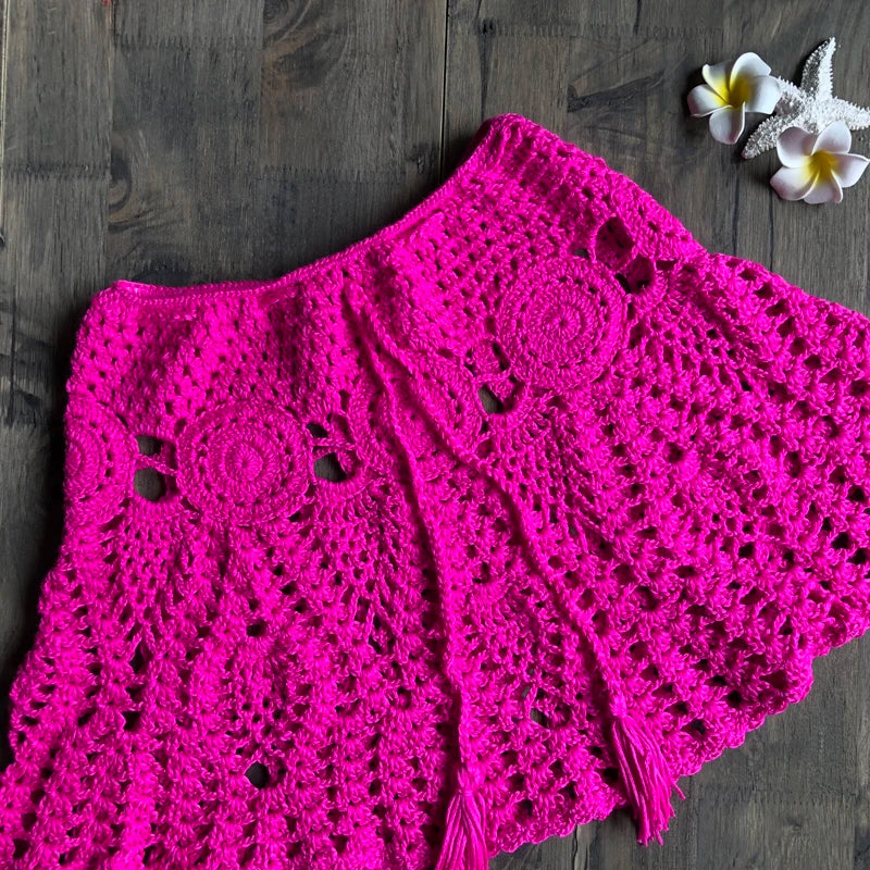 Bikini Crochet Sexy - Conjunto Pareo Falda Playa