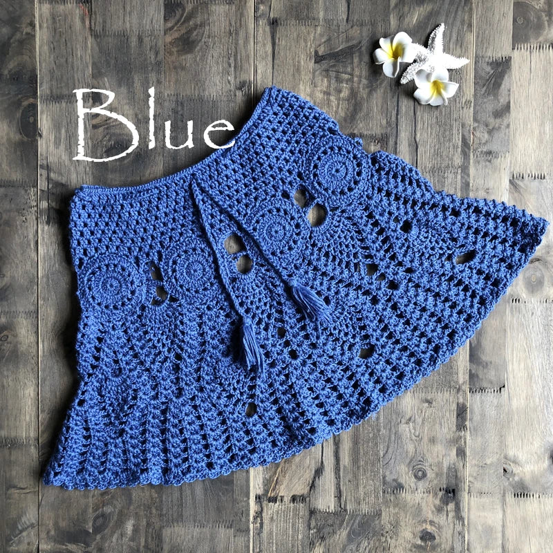 Bikini Crochet Sexy - Conjunto Pareo Falda Playa