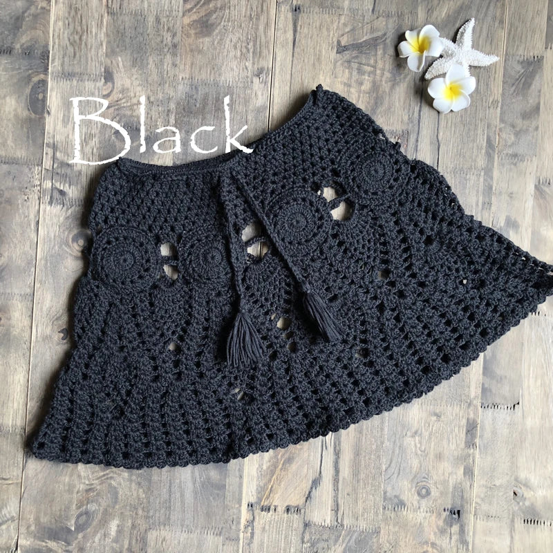 Bikini Crochet Sexy - Conjunto Pareo Falda Playa