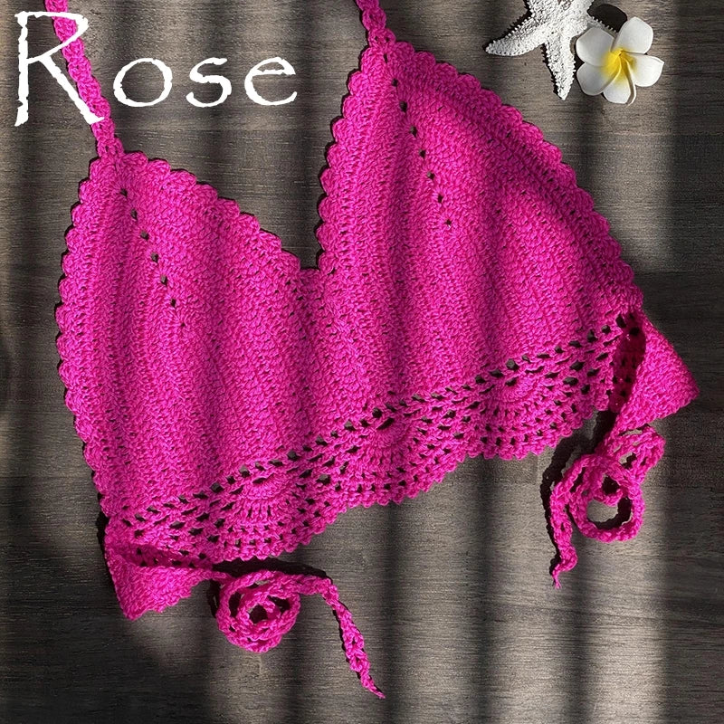 Bikini Crochet Sexy - Conjunto Pareo Falda Playa