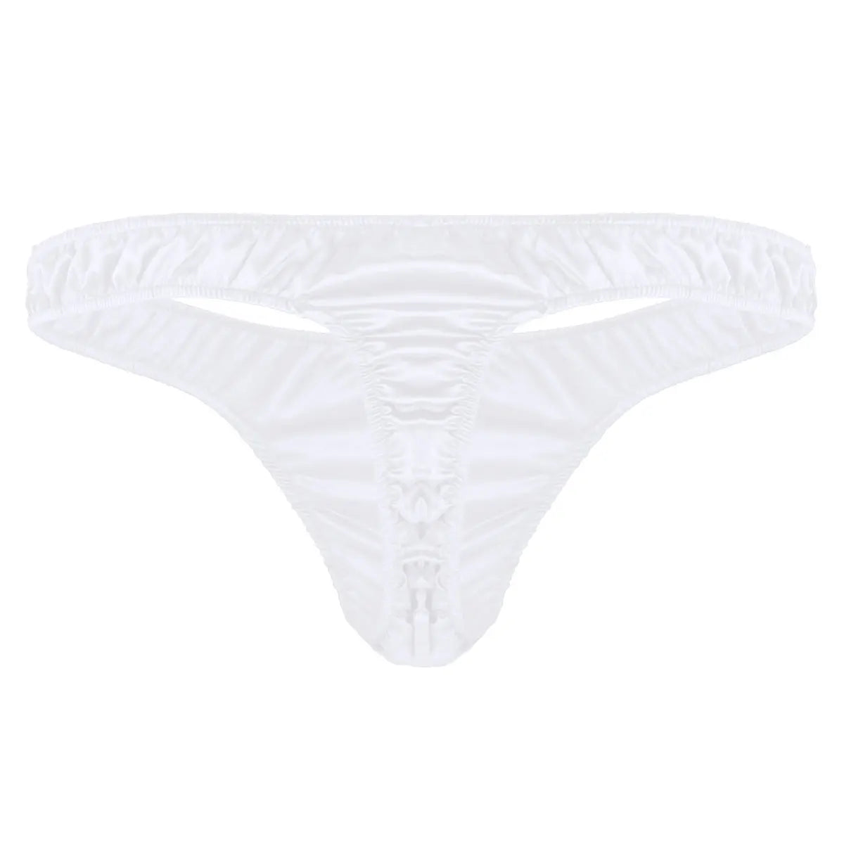 Swimwear for Mens Swimming Panties String Homme Shiny Satin Ruffled Underpants Low Rise Bikini Thong Male Underwear