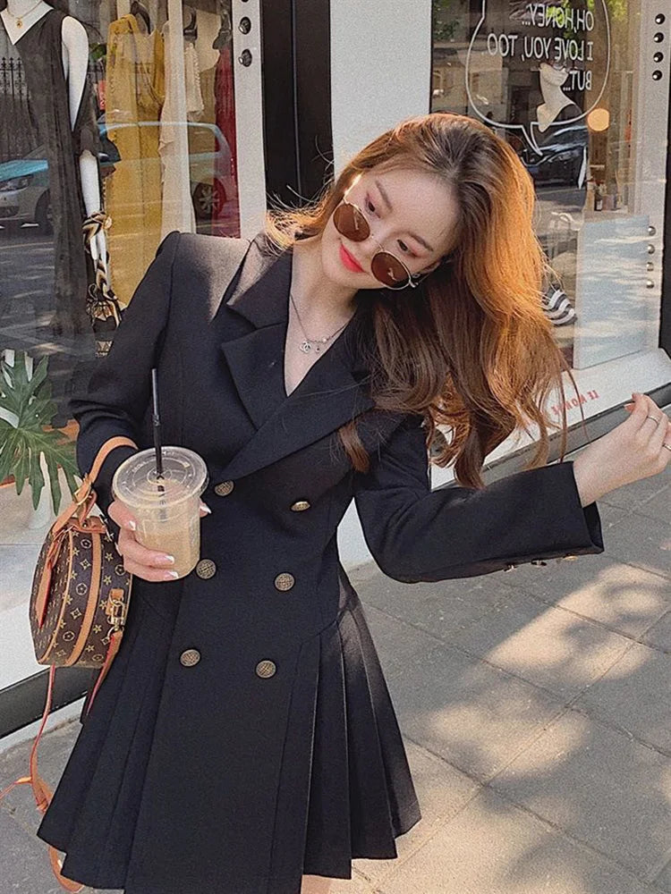 Business Suit - Hepburn French Style Black Dress