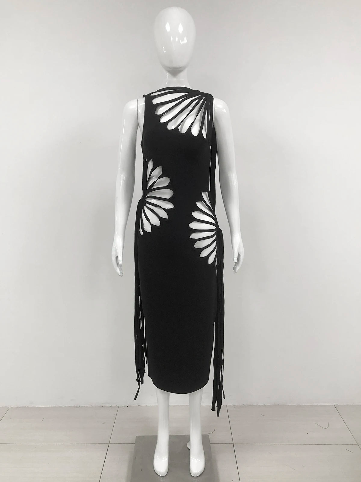 Evening Dress - Tassel Bandage Sleeveless Hollow