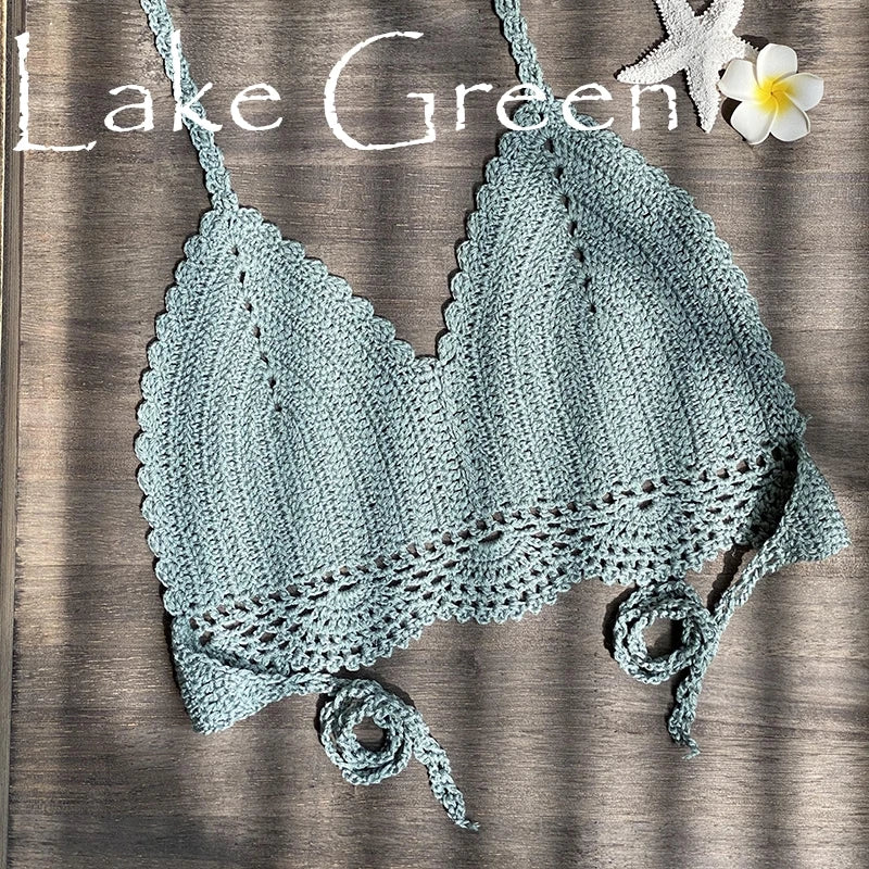 Bikini Crochet Sexy - Conjunto Pareo Falda Playa