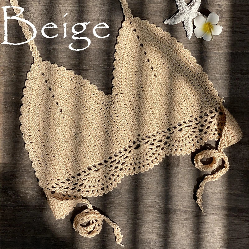 Bikini Crochet Sexy - Conjunto Pareo Falda Playa