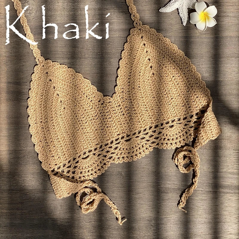 Bikini Crochet Sexy - Conjunto Pareo Falda Playa