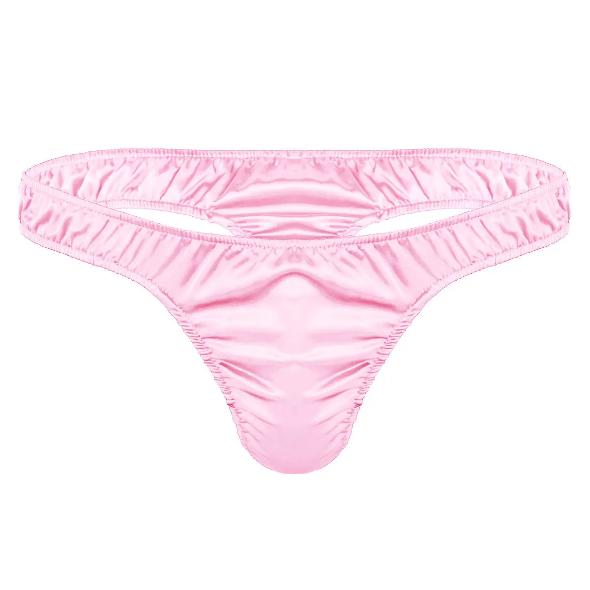 Swimwear for Mens Swimming Panties String Homme Shiny Satin Ruffled Underpants Low Rise Bikini Thong Male Underwear