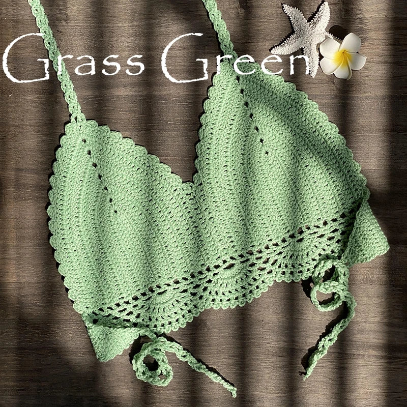 Bikini Crochet Sexy - Conjunto Pareo Falda Playa