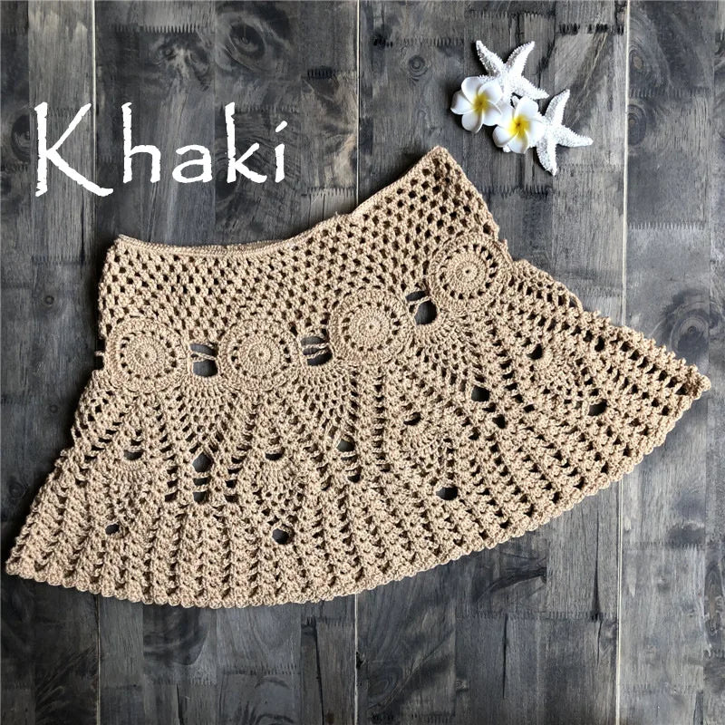 Bikini Crochet Sexy - Conjunto Pareo Falda Playa