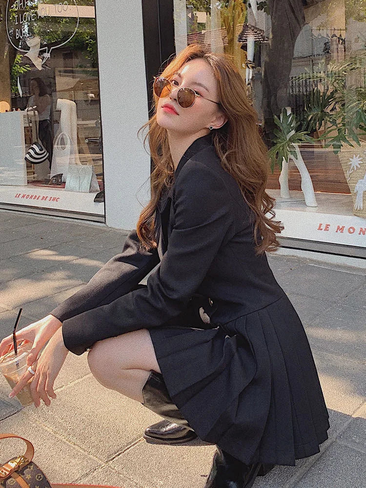 Business Suit - Hepburn French Style Black Dress