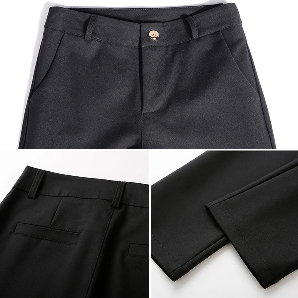 Pantalón Lápiz Oficina Cintura Alta - Bodycon Elástico Casual Mujer