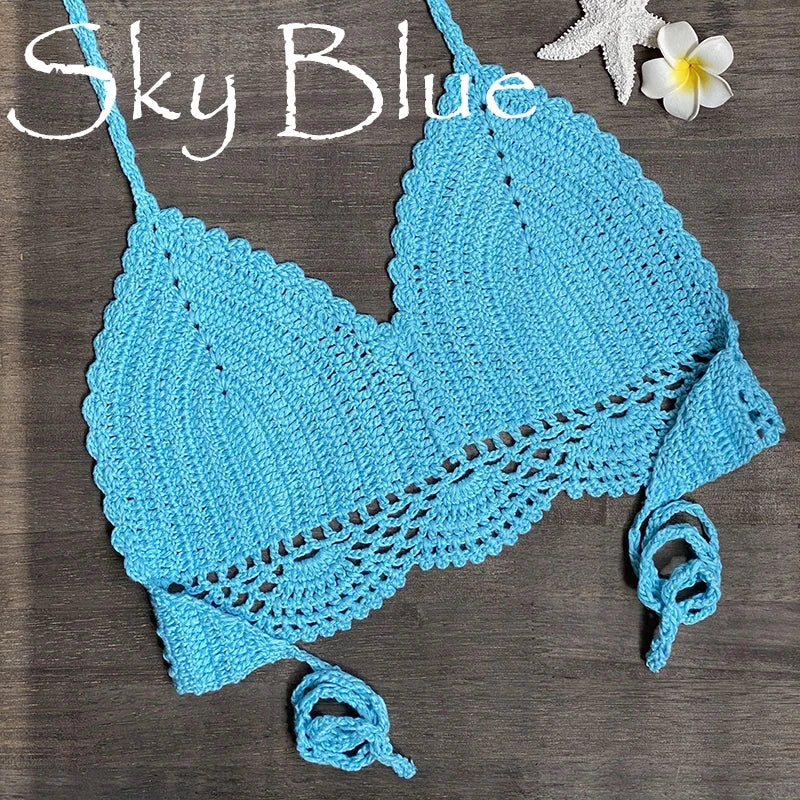 Bikini Crochet Sexy - Conjunto Pareo Falda Playa