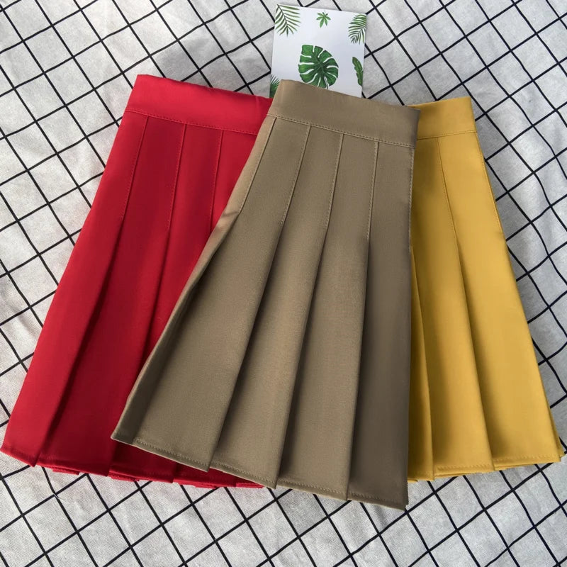 Minifalda Plisada Mujer Cintura Alta Estilo Coreano