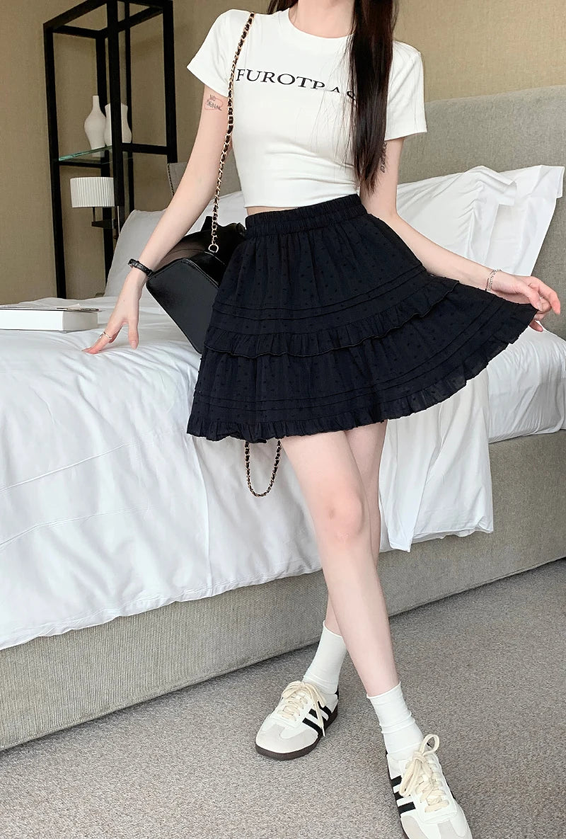 A-Line Mini Skirt - Preppy Street Style A