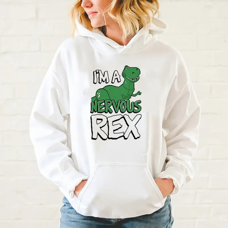 Polerón con Capucha Caricatura Mujer Manga Larga Suelto Felpa