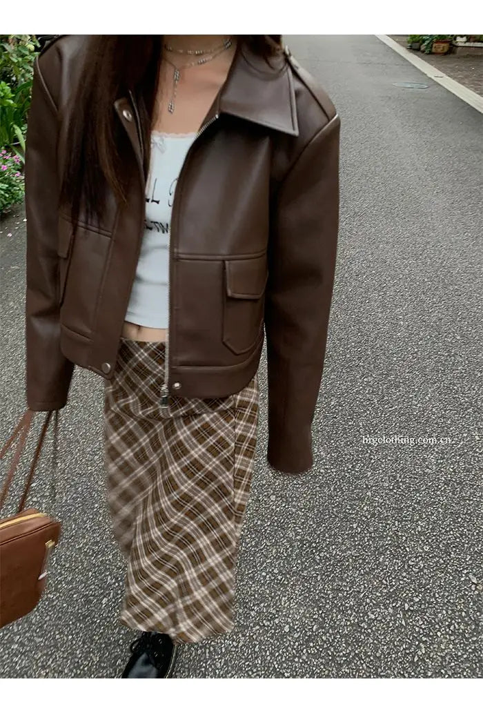 Falda Midi Cuadros Retro Y2K - Cintura Baja Estilo College