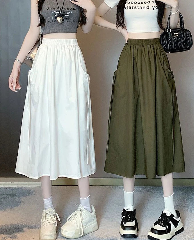 Drawstring Cargo Skirt - Stylish Elegant