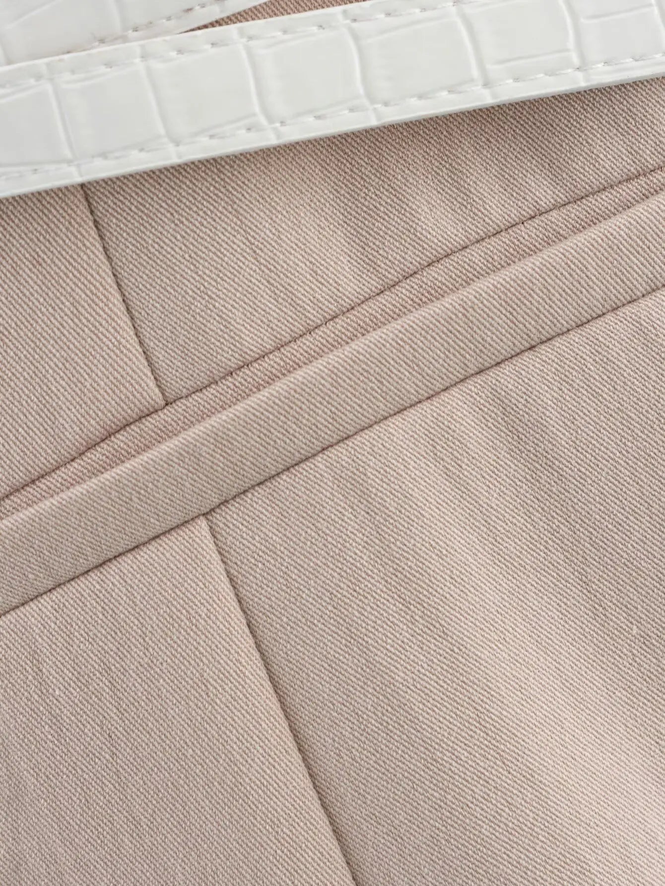 Midi Dress - Beige Contrast Sleeveless Belt 2025