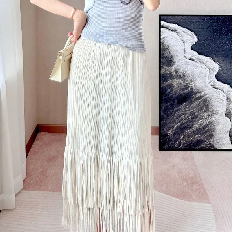 Conjunto Dos Piezas Flecos - Top Sin Mangas Falda A-Line