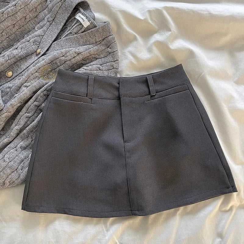 Streetwear Black Mini Skirt Women Fashion Preppy Sexy Gyaru Hip Wrap Skirts Summer Elegant Korean High Waist A Line Faldas New