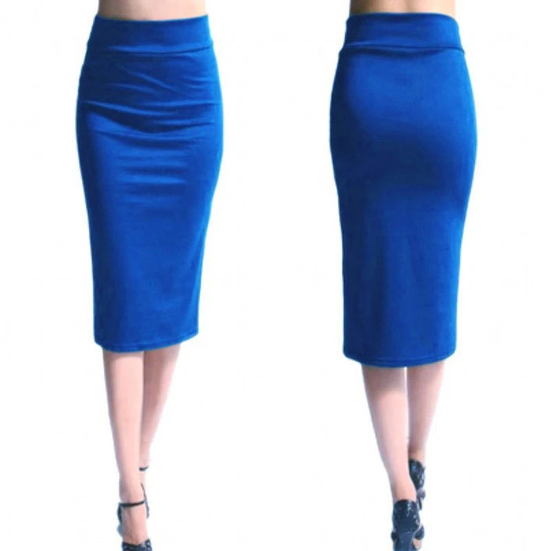 Pencil Midi Skirt - High Waist Bodycon