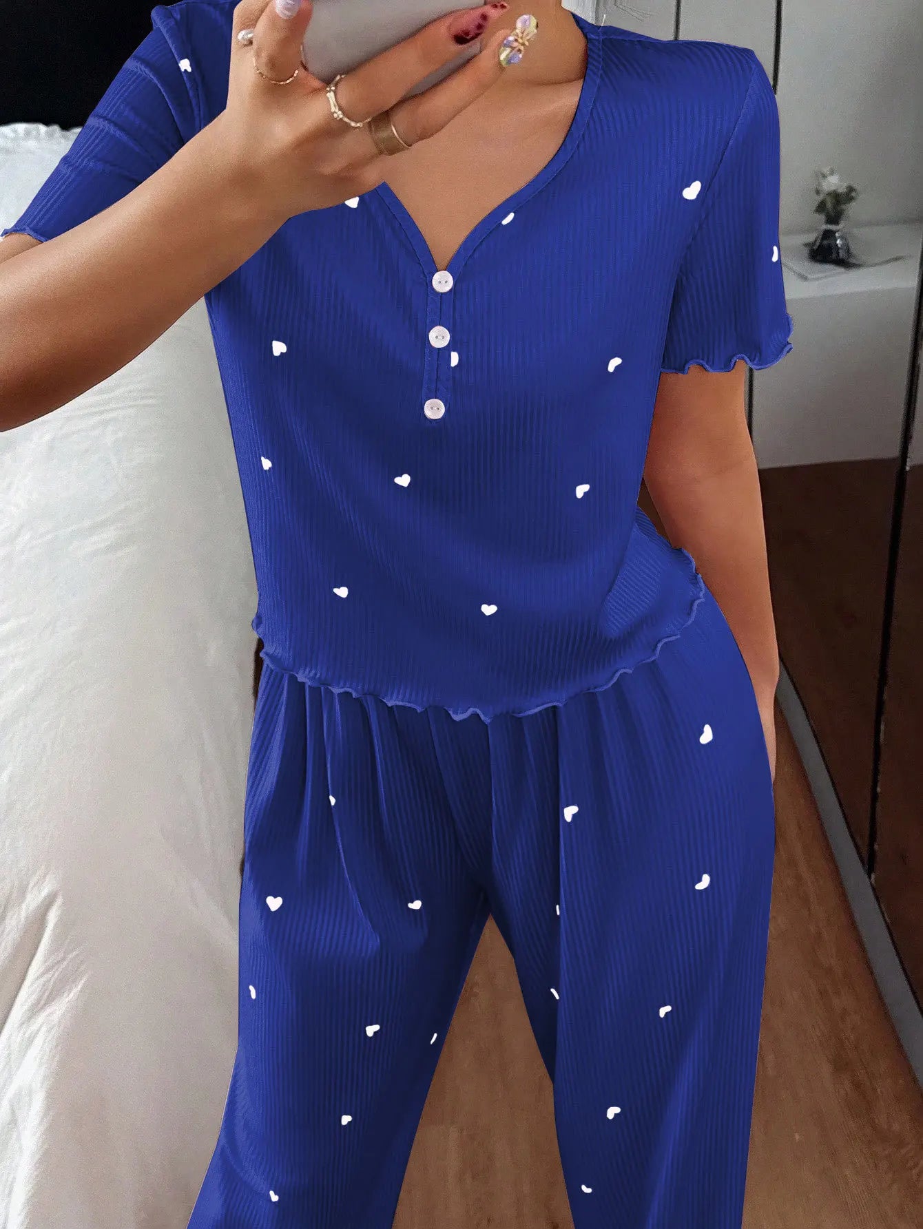 Pijama Mujer Elegante Dos Piezas Estampado Floral