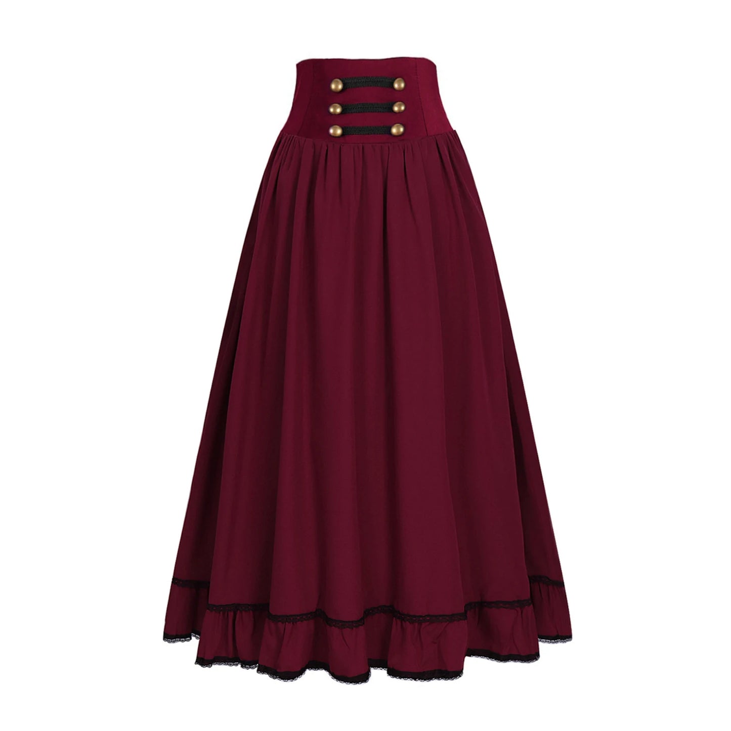 Victorian Maxi Skirt - High Waist Pleated Gothic