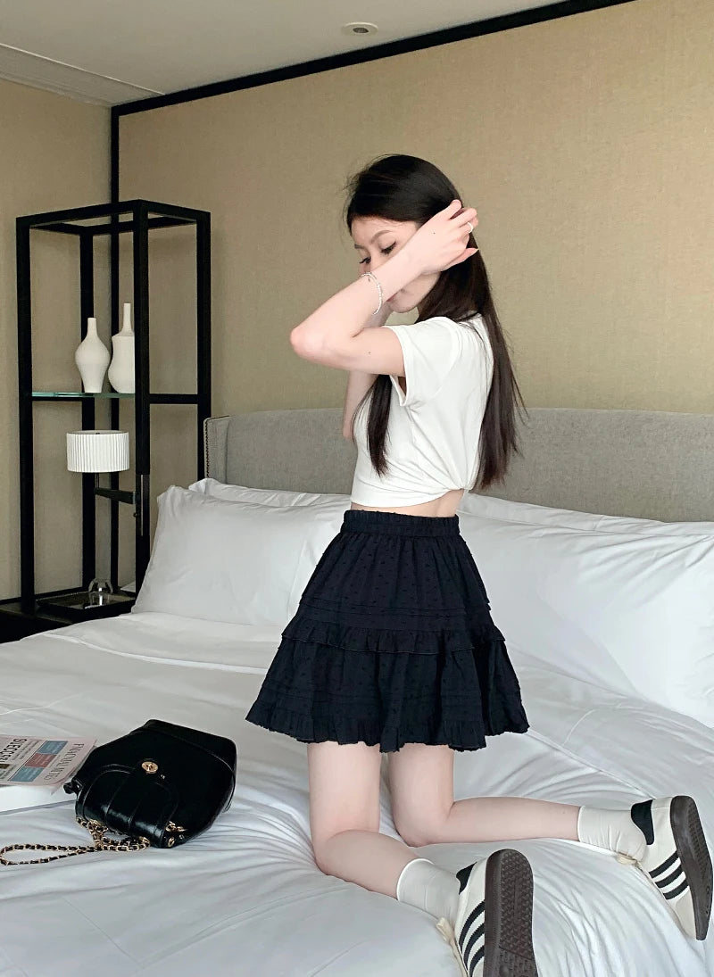 A-Line Mini Skirt - Preppy Street Style A