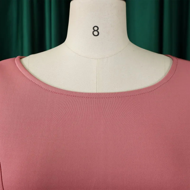 Party Dress - A-Line Belt Three Quarter Sleeve