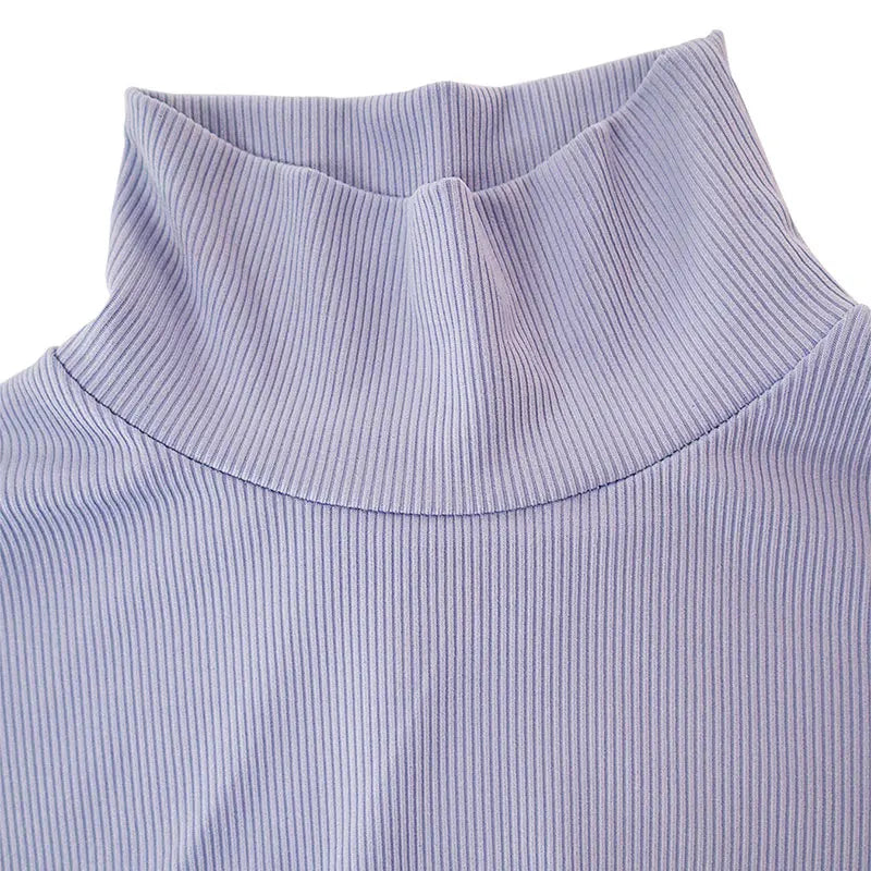 Turtleneck T-Shirt - Hollow Out Long Sleeve